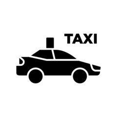 taxi icon in black flat design on white background