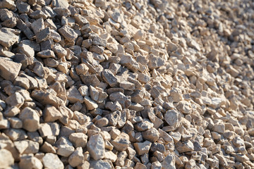 a bunch of gravel. close-up of stones