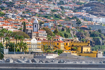  Historical centre (Zona Velha) with the waterfront in Funchal, Madeira