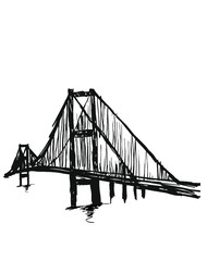 Istanbul Bosphorus Bridge embroidery graphic design vector art