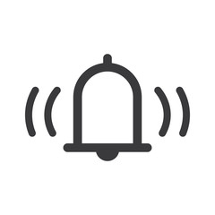 Bell icon, vector illustration alarm. New message symbol, user interface sign.