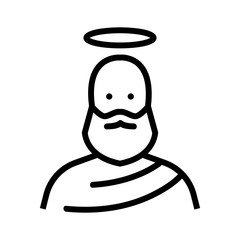 holy with halo among saints icon vector. holy with halo among saints sign. isolated contour symbol illustration