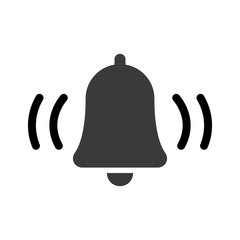 Bell icon, vector illustration alarm. New message symbol, user interface sign.