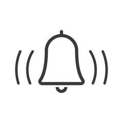 Bell icon, vector illustration alarm. New message symbol, user interface sign.