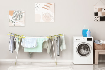 Interior of modern home laundry room