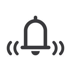 Bell icon, vector illustration alarm. New message symbol, user interface sign.