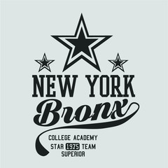 Obraz premium New york Bronx print embroidery graphic design vector art