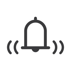 Bell icon, vector illustration alarm. New message symbol, user interface sign.