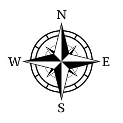 Vintage compass icon.Vector illustration.Compass navigation illustration.Rose icon.