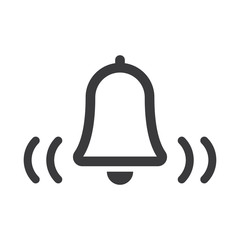 Bell icon, vector illustration alarm. New message symbol, user interface sign.