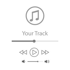 Music player in flat style.  Music player illustration . Media player inteface.