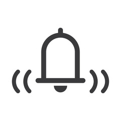Bell icon, vector illustration alarm. New message symbol, user interface sign.