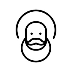 holy face of saint icon vector. holy face of saint sign. isolated contour symbol illustration