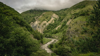 Caucasus mountains, canyon of Argun near Shatili
