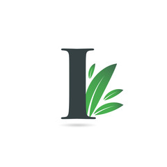 Initial Letter I Leaf Logo