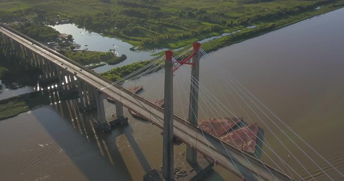 Zarate Brazo Largo bridge, in Argentina, that crosses the Paran&aacute; river between the province of Buenos Aires and Entre rios.