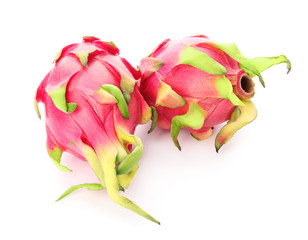 Tasty dragon fruit on white background