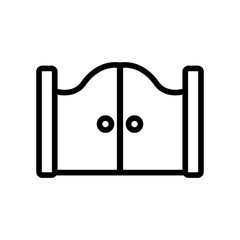 wave-shaped entrance access gate closer view icon vector. wave-shaped entrance access gate closer view sign. isolated contour symbol illustration