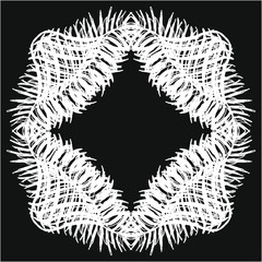 Geometric background print embroidery graphic design vector art made from leaves