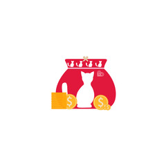 Children's wallet for a girl in a flat style.