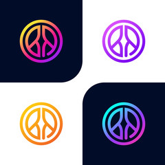 creative modern unique colorful circle shape initial letter logo icons RB designs.