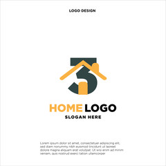 Initial Letter Logo 3 Letter With House Concept Logo Design