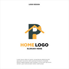 Initial Letter Logo P Letter With House Concept Logo Design