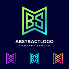 Creative Letters BS joint logo Font icon Symbol Monogram Colorful abstract Text template for Company