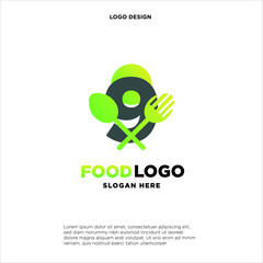 Restaurant Logo Template, Spoon + Fork + Letter 9, Company Name Initial Logo Design