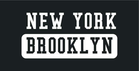 New york college print embroidery graphic design vector art