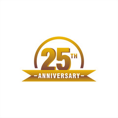 Obraz premium 25 years golden anniversary logo template