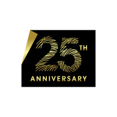 25 years golden anniversary logo template