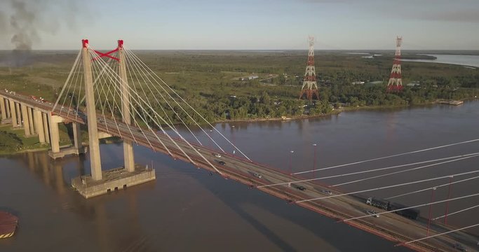 Zarate Brazo Largo bridge, in Argentina, that crosses the Paran&aacute; river between the province of Buenos Aires and Entre rios.