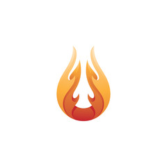Flame Fire Tongue Tribal Logo Design with Modern Gradient Color