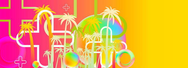 Sale summer backgrounds colorful 3d holiday vector Illustration graphic design poster flyer leaflet party