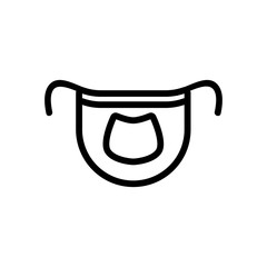 rounded apron on belt icon vector. rounded apron on belt sign. isolated contour symbol illustration