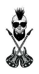 Tattoo tribal skull print embroidery graphic design vector art