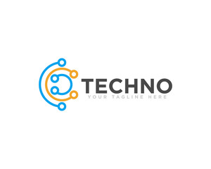 Technology Logo Design Vector Illustration