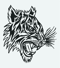 tattoo tribal tiger print embroidery graphic design vector art