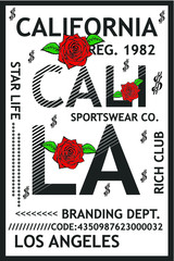 California embroidery graphic design vector art