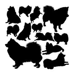 Volpino italiano dog animal silhouettes. Good use for symbol, logo, web icon, mascot, sign, or any design you want.