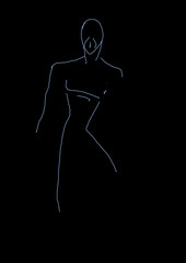 Szkic kobiety w masce 