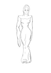 Szkic kobiety w masce