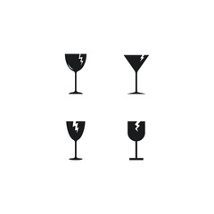 Fragile logo icon vector concept