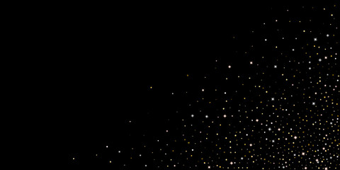 Gold Glitter Stars. Luxury Shiny Confetti.