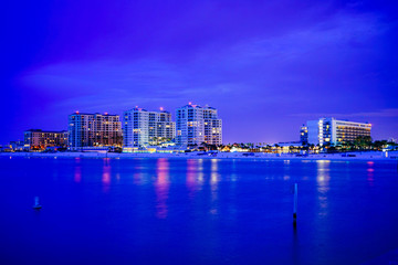 Fototapeta na wymiar Florida Tampa bay beach night landscape 