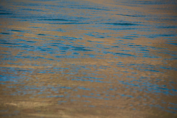 water texture. Golden hour reflection in the ocean