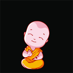 baby buddha with a black background