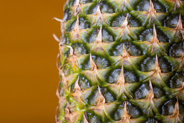 Closeup of fresh, tropical pineapple fruit