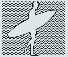 brazilian surfer print embroidery graphic design vector art